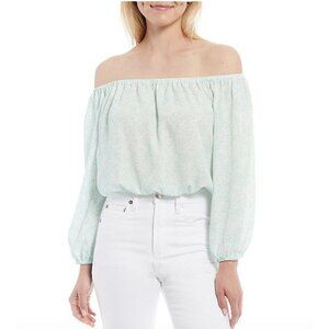 NWT Gianni Bini Hadley Georgette Long Sleeve Off Shoulder Floral Print Blouse